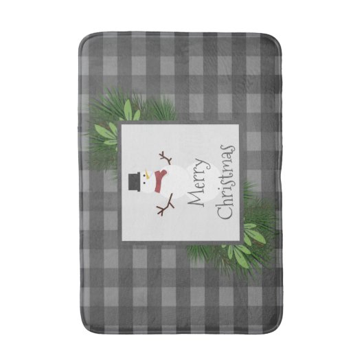 Tapis De Bain Buffle gris neige Plaid Bath Mat (Devant (Vertical))