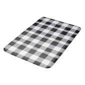 Tapis De Bain Buffle noir blanc En vichy chèque Vacances B (Angle)