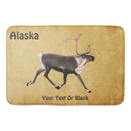 Tapis De Bain Bull Caribou sur vieux papier (Devant)