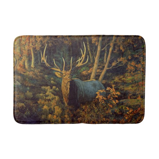 Tapis De Bain Bull Elk dans la forêt d'automne (Devant)