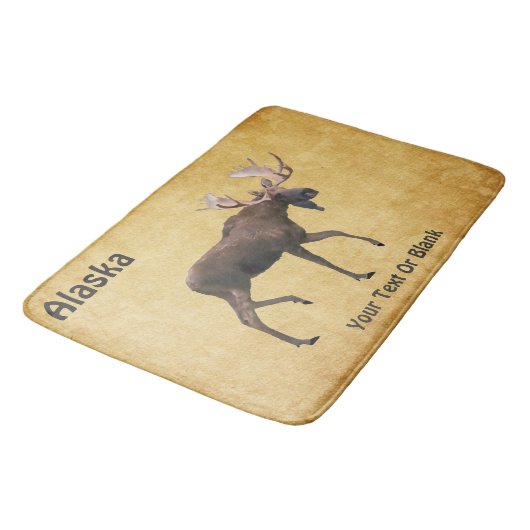 Tapis De Bain Bull Moose Sur Ancien Papier (Angle)