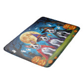 Tapis De Bain Bull Terrier Chiens Citrouille Halloween Funny (Angle)