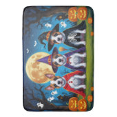 Tapis De Bain Bull Terrier Chiens Citrouille Halloween Funny (devant Vertical)