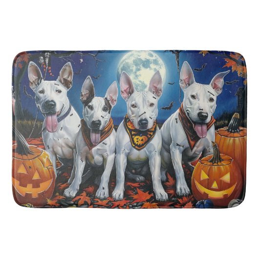 Tapis De Bain Bull Terrier Halloween Éffrayant (Devant)