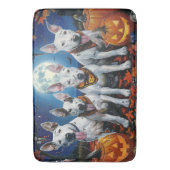 Tapis De Bain Bull Terrier Halloween Éffrayant (devant Vertical)