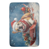 Tapis De Bain Bulldog dans Sledge Let it Neige Noël (devant Vertical)