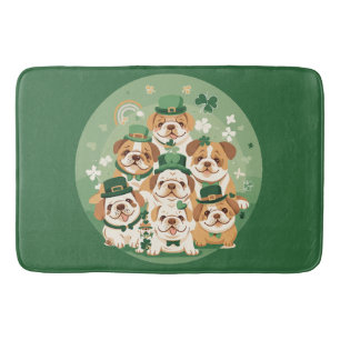 Tapis De Bain Bulldogs anglais de la Saint-Patrick