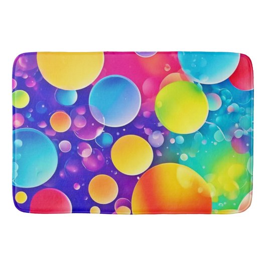 Tapis De Bain Bulle colorée Art Abstrait (Devant)