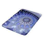Tapis De Bain Bulles fractales Ombre Bleu Abstrait (Angle)