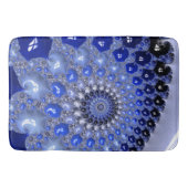 Tapis De Bain Bulles fractales Ombre Bleu Abstrait (Devant)