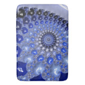 Tapis De Bain Bulles fractales Ombre Bleu Abstrait (devant Vertical)