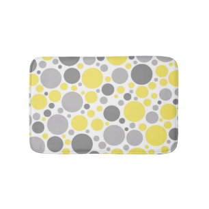 Tapis De Bain Bulles jaunes et grises modernes