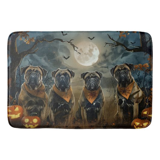 Tapis De Bain Bullmastiff Halloween Éffrayant (Devant)