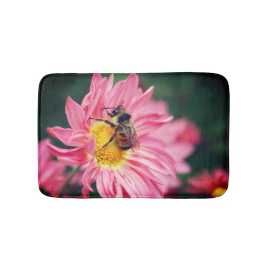 Tapis De Bain Bumble Bee On Rose Daisy Flower 2 (Devant)