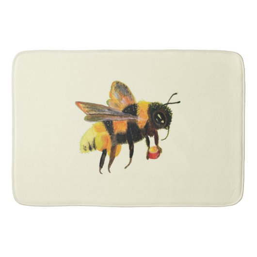 Tapis De Bain Bumble Bee transportant du pollen (Devant)