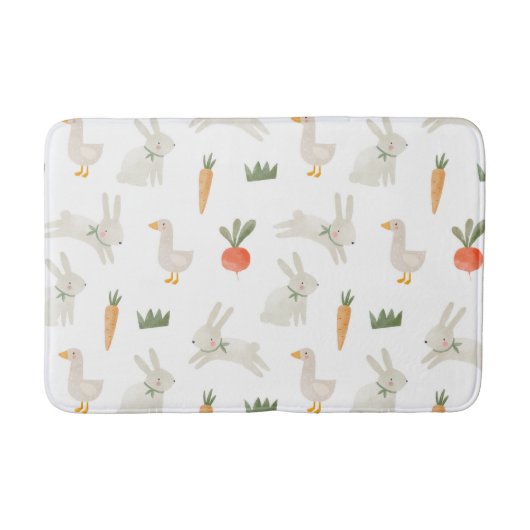 Tapis De Bain Bunnies & Canards sur le Motif de ferme (Devant)