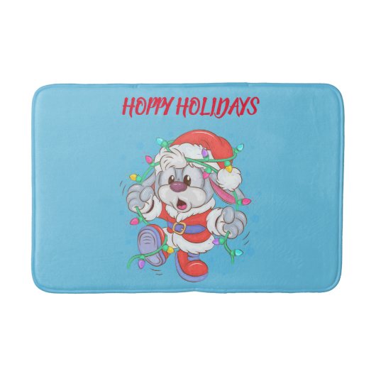 Tapis De Bain Bunny de Noël de vacances Mat (Devant)