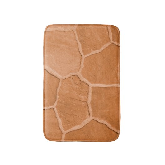 Tapis De Bain Burange Orange pierre de sable moderne (Devant (Vertical))