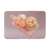 Tapis De Bain Burger visage de chien adorable avec frites (Devant)
