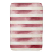 Tapis De Bain Burgundy Crème rayures (devant Vertical)