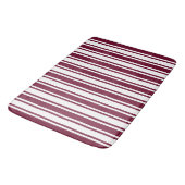 Tapis De Bain Burgundy rouge et blanc bonbons rayures (Angle)
