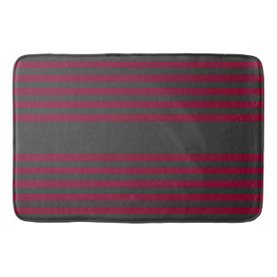 Tapis De Bain Burgundy rouge et charbon de bois cinq bandes moti