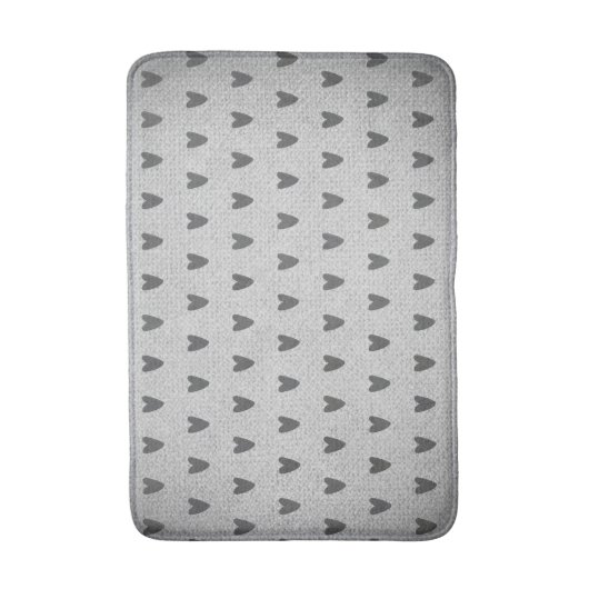 Tapis De Bain Burlap Gris Coeurs Whimsical Ferme rustique (Devant (Vertical))
