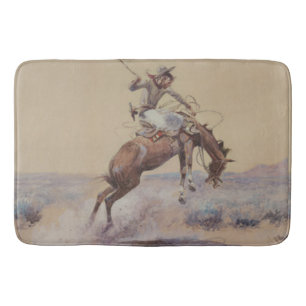 Tapis De Bain C M Russell Un Mauvais Pilote De Bronc Occidental