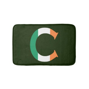 Tapis De Bain C Monogramme superposé sur Irish Flag bmcnt