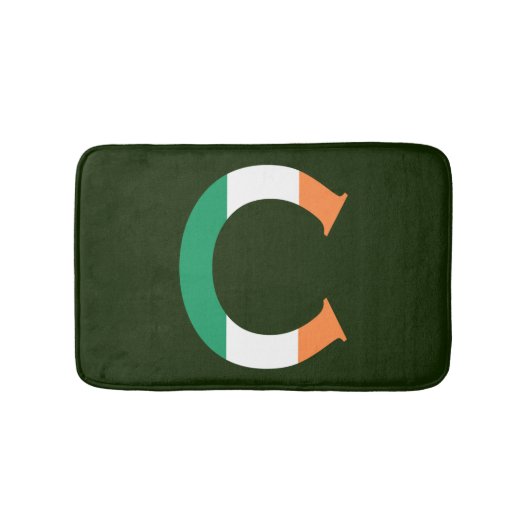 Tapis De Bain C Monogramme superposé sur Irish Flag bmcnt (Devant)