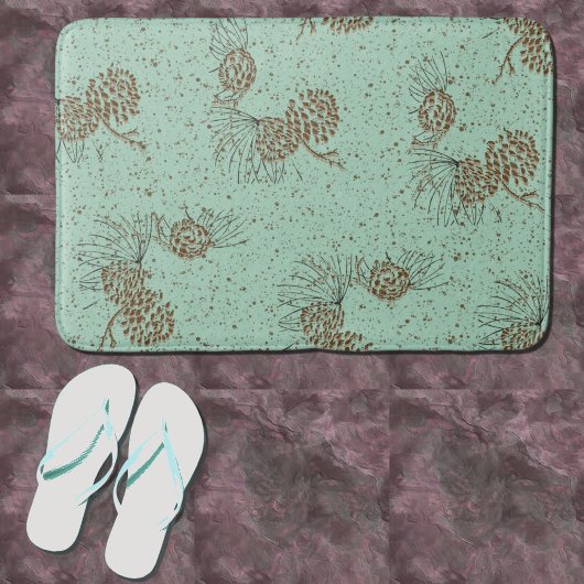 Tapis De Bain Cabane Cônes de Pin