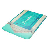 Tapis De Bain Cabane de vacances en bord de mer bleu turquoise (Angle)