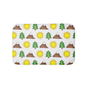 Tapis De Bain Cabine Camping Sunshine Mountain Tree