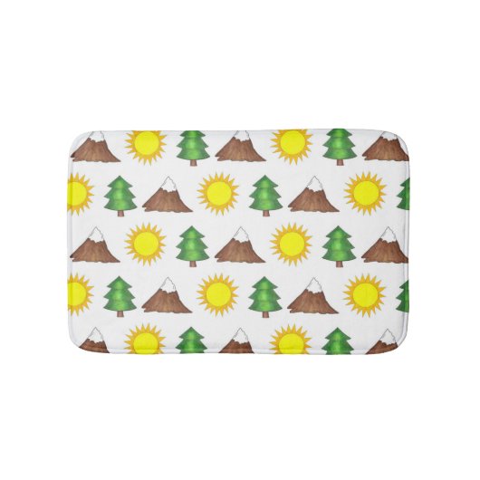 Tapis De Bain Cabine Camping Sunshine Mountain Tree (Devant)