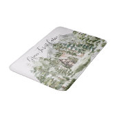 Tapis De Bain Cabine d'aquarelle dans la forêt de pins verts (Angle)