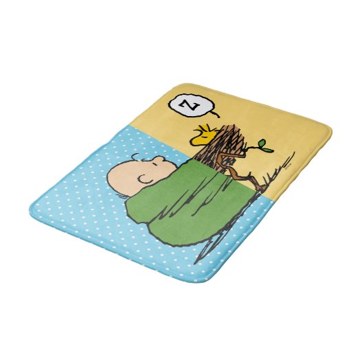 Tapis De Bain cacahuètes | Charlie Brown & Woodstock Half & Half (Angle)
