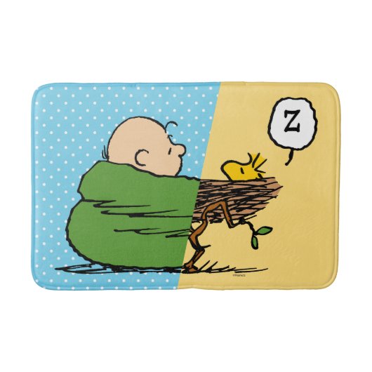 Tapis De Bain cacahuètes | Charlie Brown & Woodstock Half & Half (Devant)