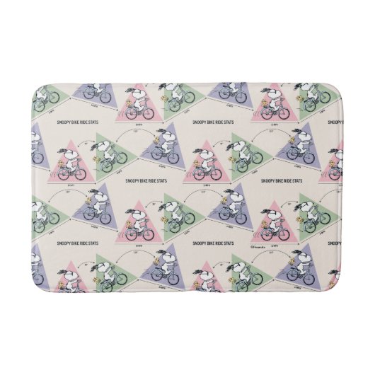 Tapis De Bain cacahuètes | Snoopy Bike Ride Stats (Devant)