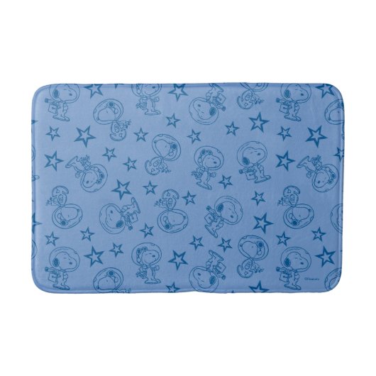Tapis De Bain cacahuètes | Snoopy Blue Space Astronaut Motif (Devant)