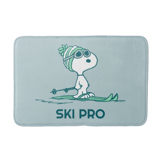 Tapis De Bain cacahuètes | Snoopy sur Skis (Devant)