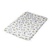 Tapis De Bain cacahuètes | Snoopy & Woodstock B&W Flower Motif (Angle)