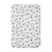 Tapis De Bain cacahuètes | Snoopy & Woodstock B&W Flower Motif (Devant (Vertical))