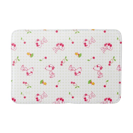 Tapis De Bain cacahuètes | Snoopy & Woodstock Cherry Motif (Devant)