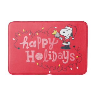 Tapis De Bain cacahuètes   Snoopy & Woodstock Santa Claus