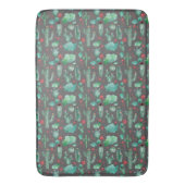 Tapis De Bain cactus and ladybutern pattern - black background (devant Vertical)
