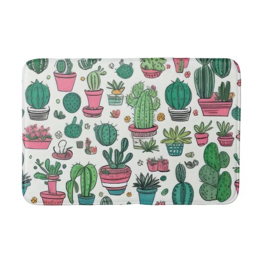 Tapis De Bain Cactus Motif Succulent (Devant)