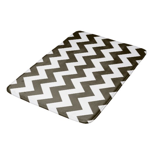 Tapis De Bain Café Mocha Neutral Chevrons (Angle)