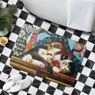 Tapis De Bain Calico Cat Dragon Rouge