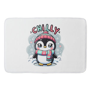Tapis De Bain Câlins de Manchot Glacial Écharpe Neigeuse