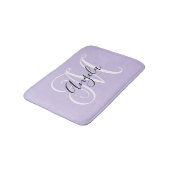 Tapis De Bain Calligraphie de fille Monogramme Lavande pâle (Angle)